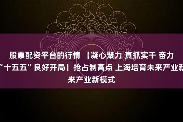 股票配资平台的行情 【凝心聚力 真抓实干 奋力实现“十五五”良好开局】抢占制高点 上海培育未来产业新模式